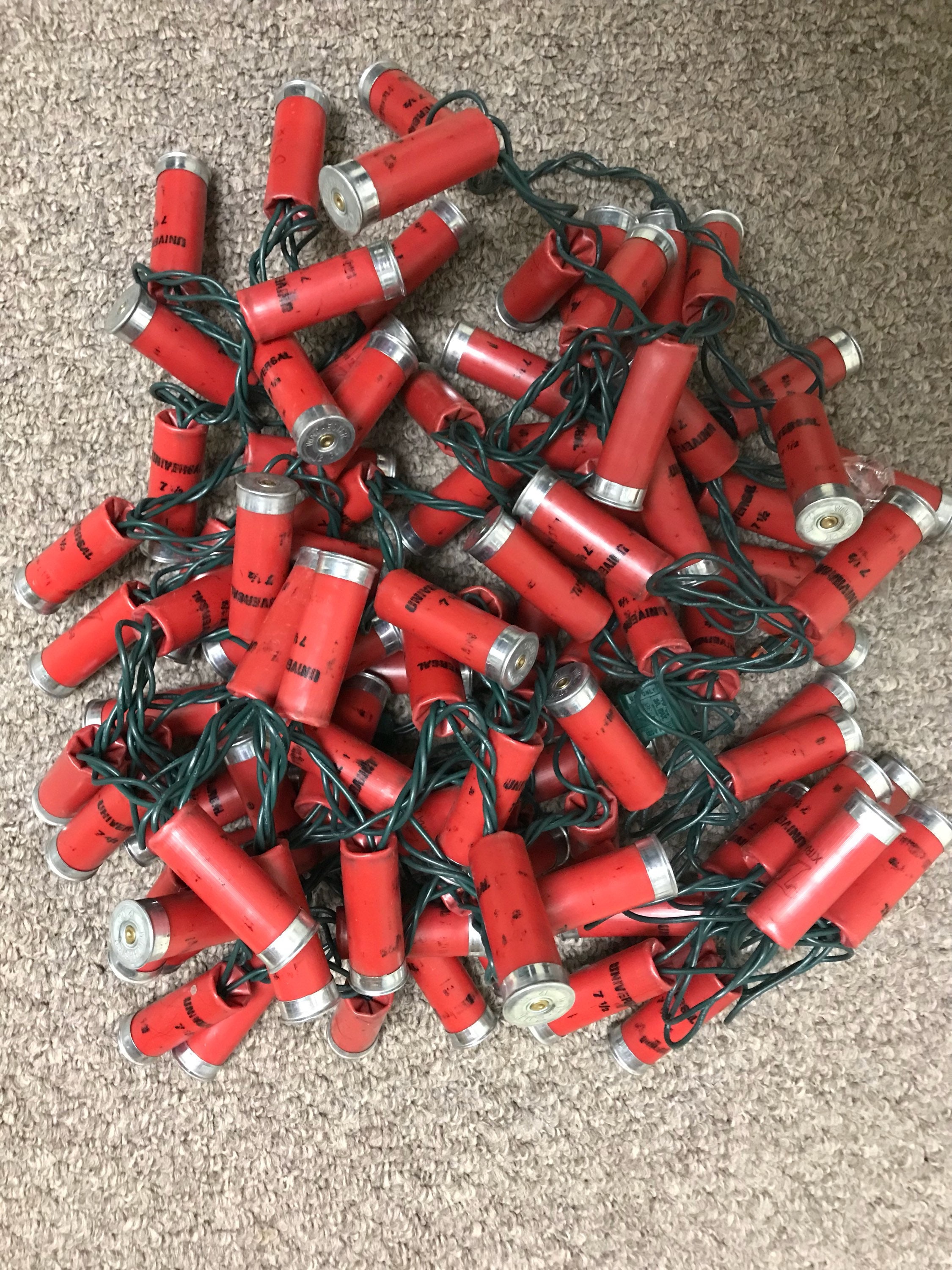 Shotgun Shell Christmas Lights Red 100 Count Strand Etsy