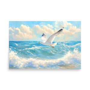 Seagull By The Sea, Wall Art Poster