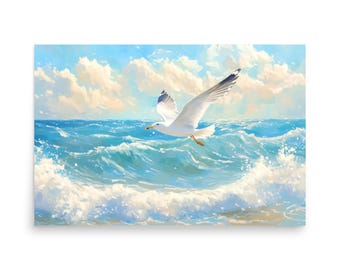 Seagull By The Sea, Wall Art Poster
