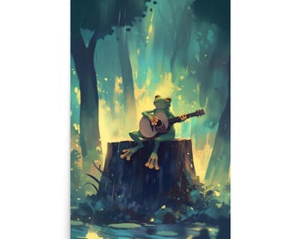 Peaceful Frog In The Forest