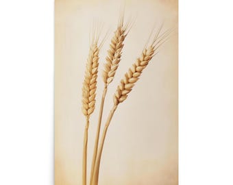 Wheat Wall Art, Wheat Cereal Art, Farmhouse Decor, Farming Rustic Kitchen Wall Art