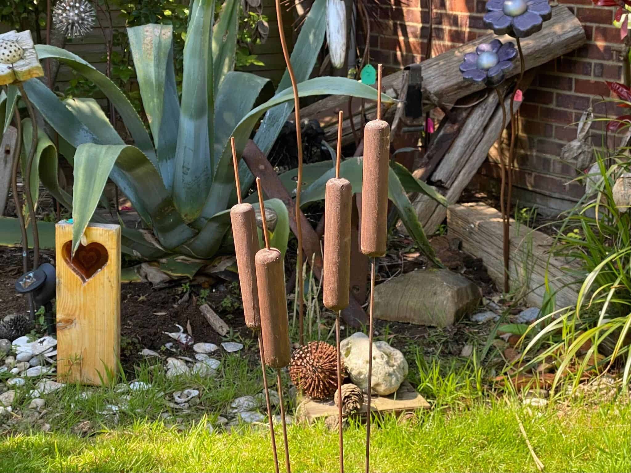 Fake Bull Rushes Handmade Wooden Bulrushes Ornament - Unique Gifts - Rustic Home Decor ...