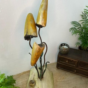 Set of Three Wooden Mushrooms