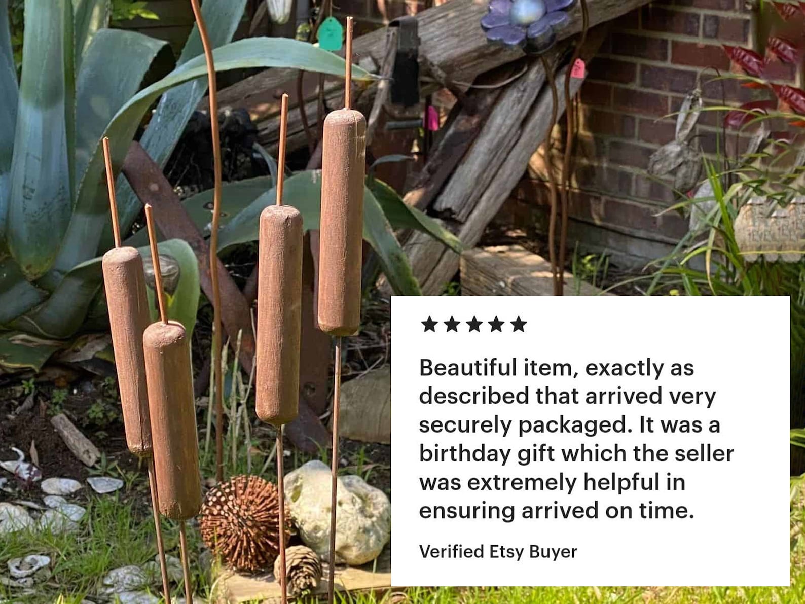 Fake Bull Rushes Handmade Wooden Bulrushes Ornament - Unique Gifts - Rustic Home Decor ...