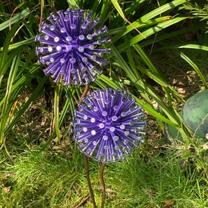 Purple & Silver-Tipped Dandelion's / Allium's Ornament
