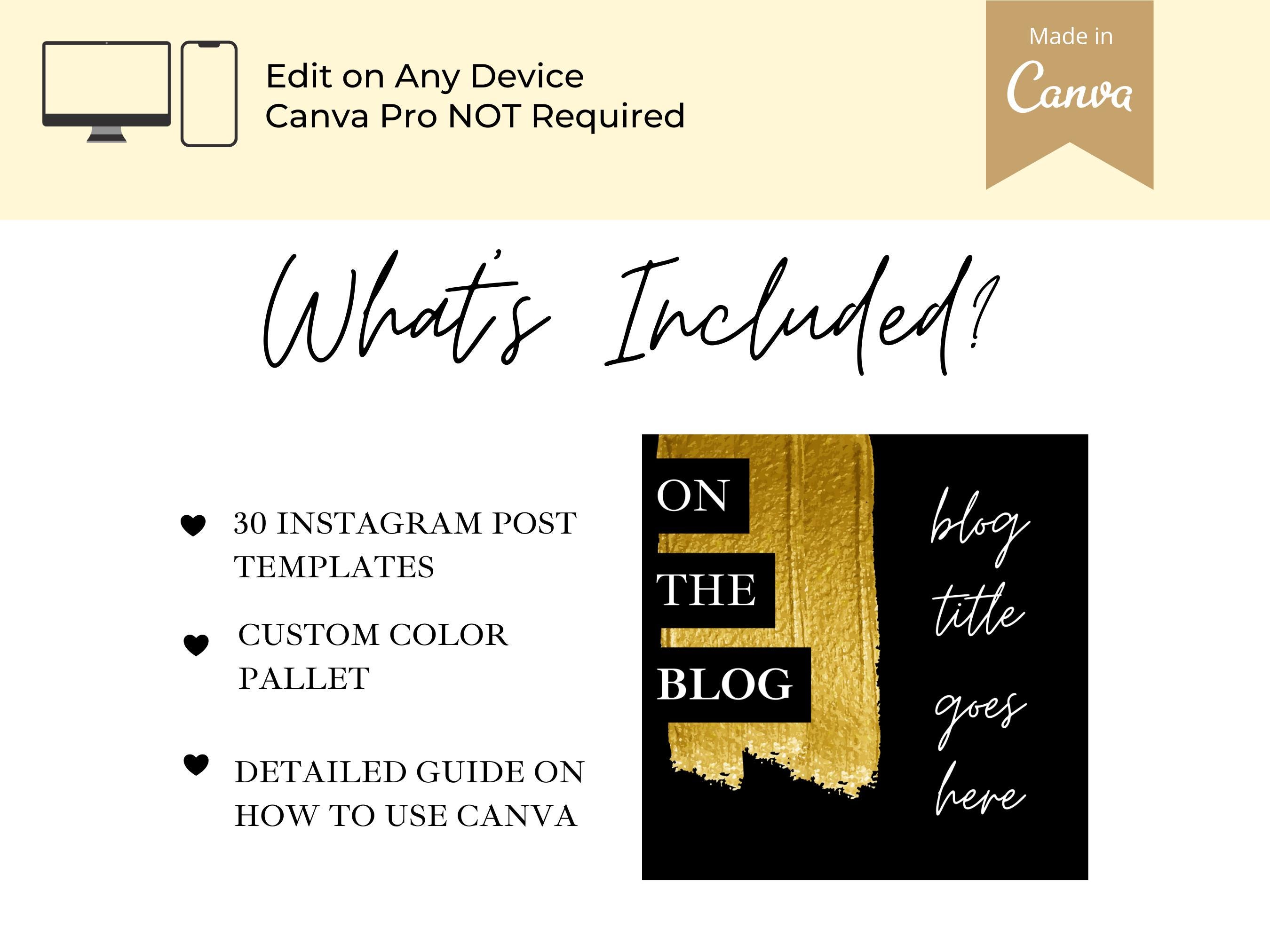 Black and Gold Editable Canva Templates, Elegant Social Media ...