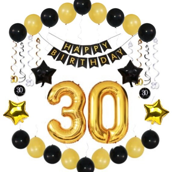 30th Birthday For Him Decorations For Man Woman Her Happy Etsy