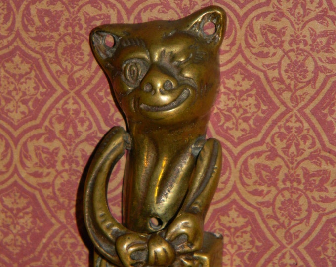 Droll Vintage Cast Brass Cheshire Cat Door Knocker Alice in Etsy