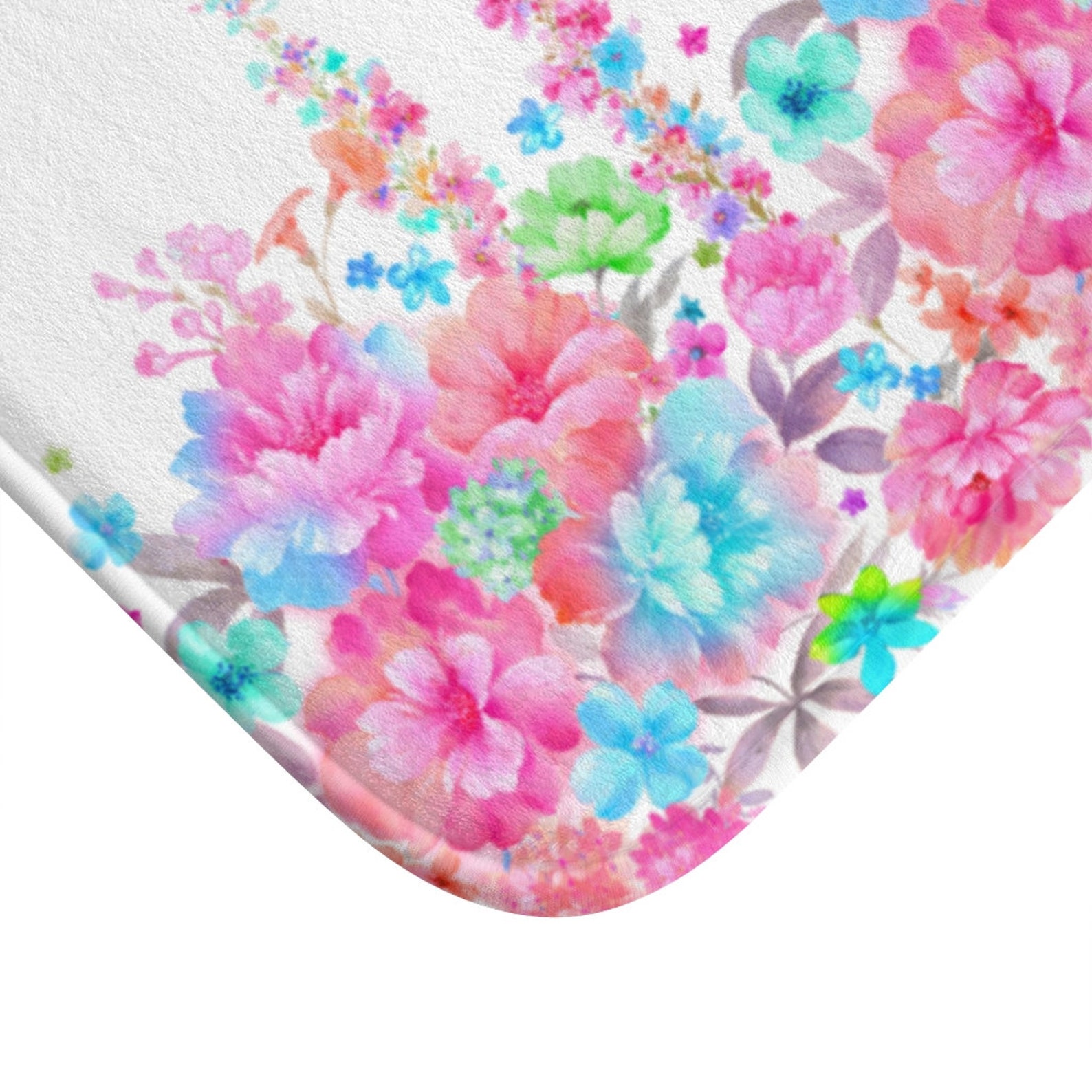 Flower shower mat floral bath decor Pink floral bath mat Etsy