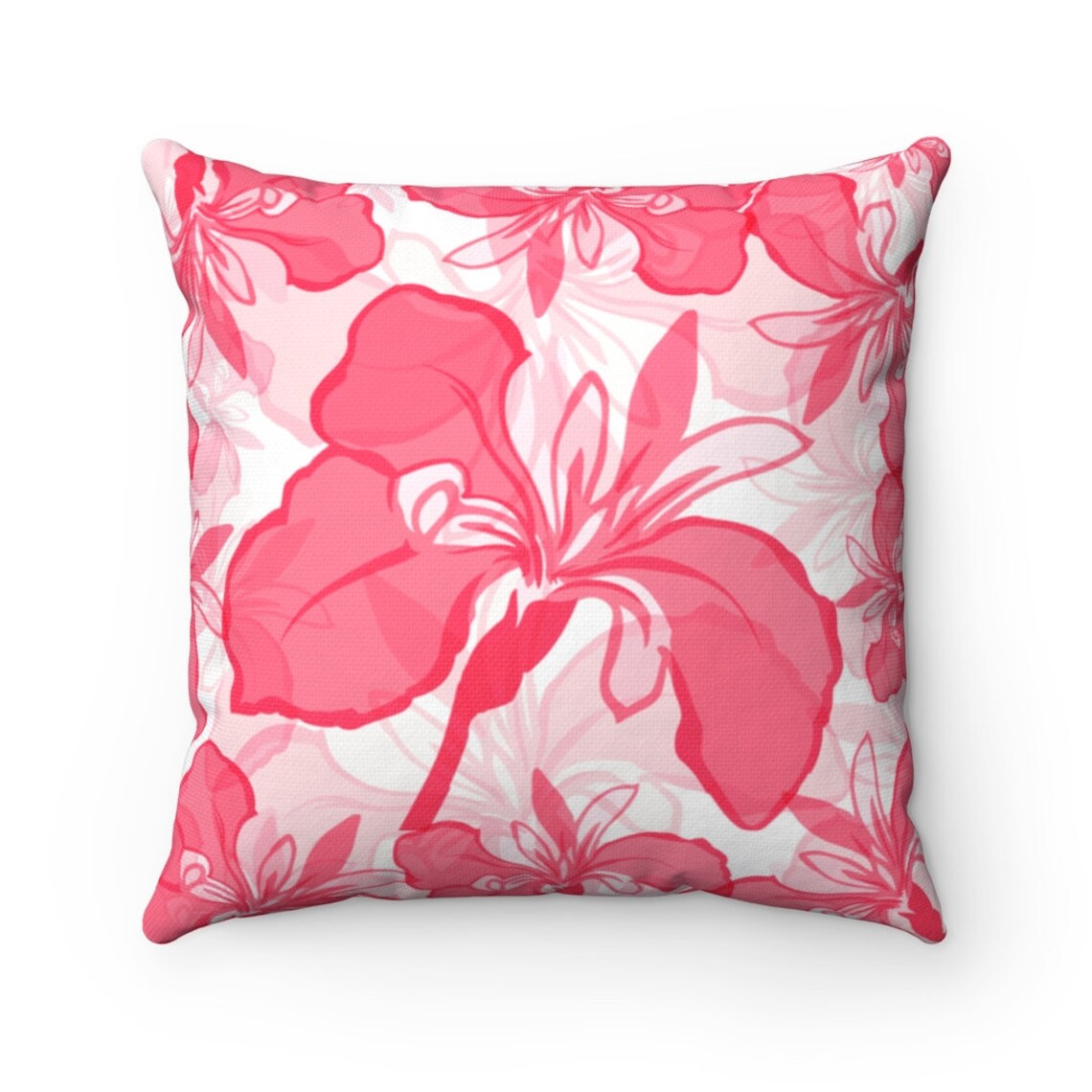 Pink flowers pillow case for bedding decor Flowers accent Etsy