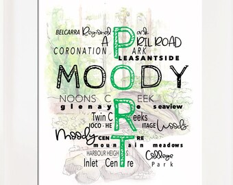 PRINT - Port Moody 8x10 Print  - The hood of POMO - Neighborhood Print - Canadian Art