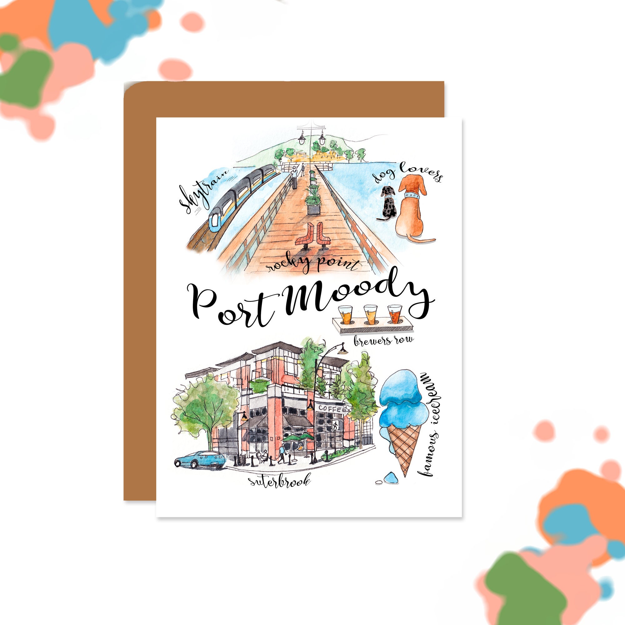 Collage Port Moody Card Rocky Point Pier Tricities Etsy