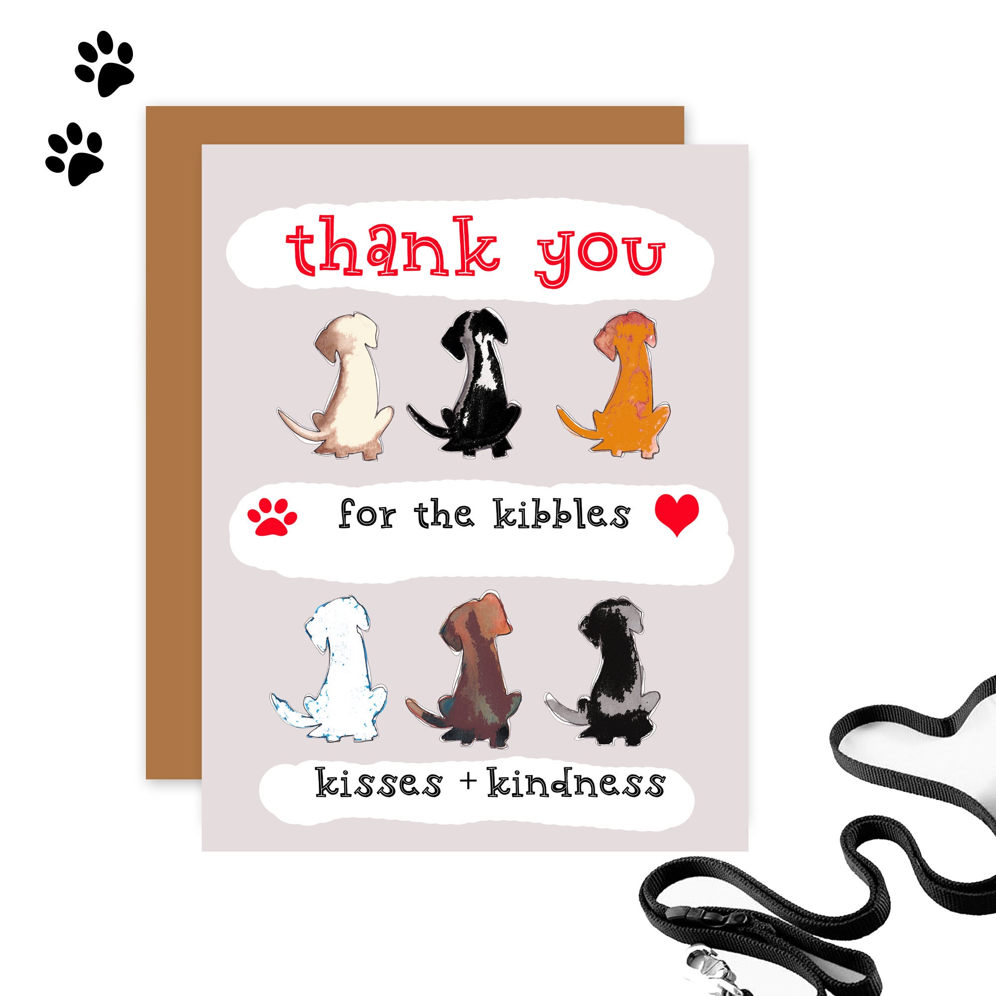 Dog Thank You Card for Dog Sitter Dog Walker Vet Etsy UK