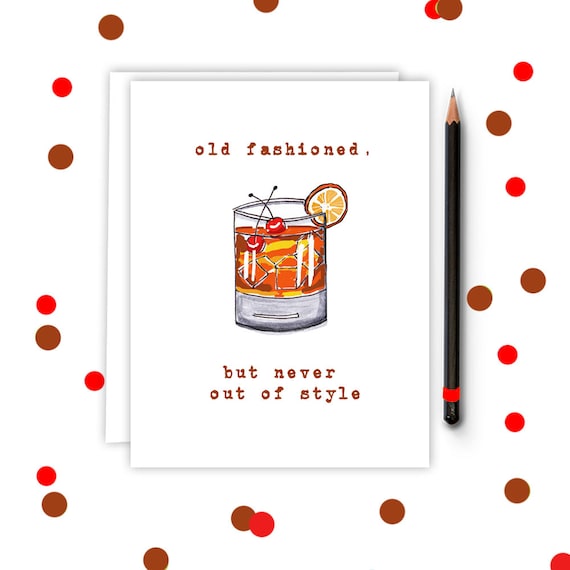 Old Fashioned Cocktail Birthday Card Old fashioned pillow | Etsy