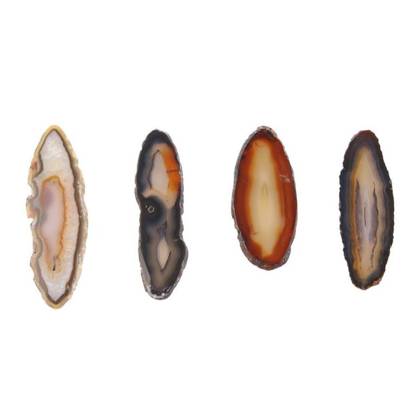 Mixed Multi-Color Natural Agate Slices | 4 pieces