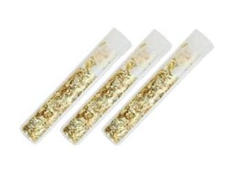 Imitation Gold Leaf Flakes | Dutch Metal in Vials Set