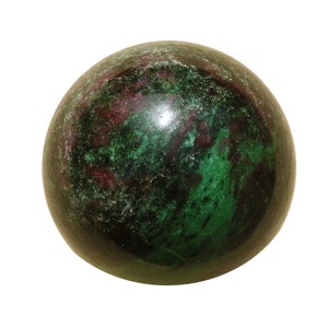 Ruby Zoisite Polished Sphere | Natural Black Green & Red 2.68" Carved Crystal Ball