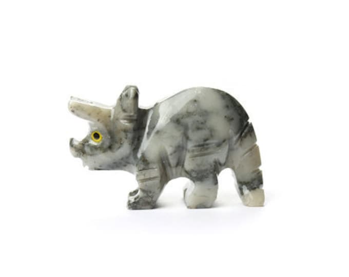 Triceratops Dinosaur Soapstone Animal Carving 1 Piece Etsy