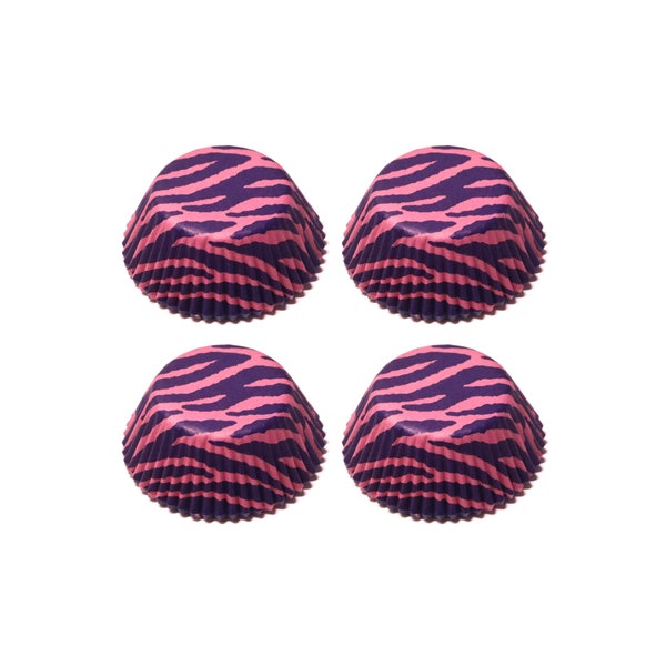 Mini Zebra Print Cupcake Liners | Tiny Purple & Pink Paper Baking Cups
