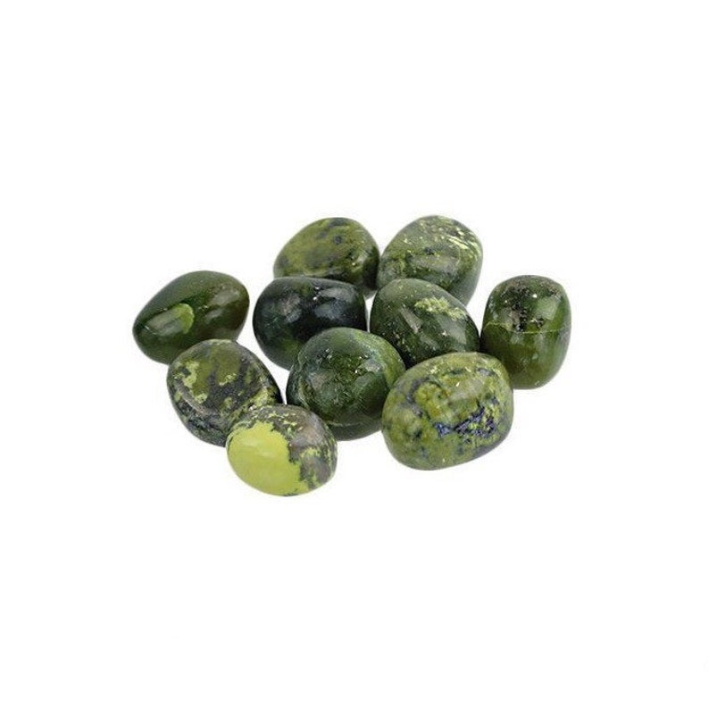 Dark Green Polished Stones Real Serpentine Tumbled Stones Etsy