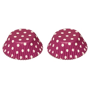 Magenta & White Polka Dot Paper Cupcake Liners Standard Size Party Supplies