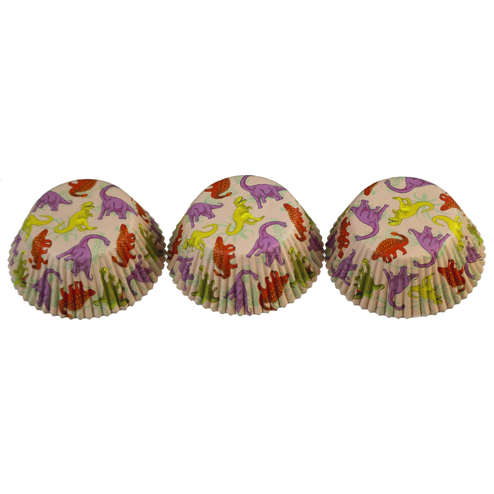 Vintage Style Dinosaur Pattern Paper Cupcake Liners Standard Size Party Supplies