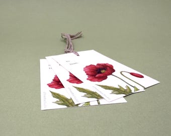 Poppy Gift Tags:  Set of 3