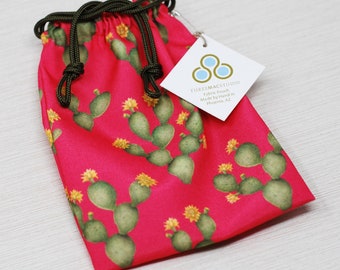 Rubine Prickly Pear Drawstring Pouch