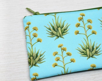 Blue Century Plant Handmade Everything Pouch