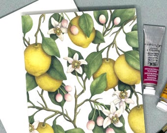 Lemon Blossom Thank You Notecards: Box of 8