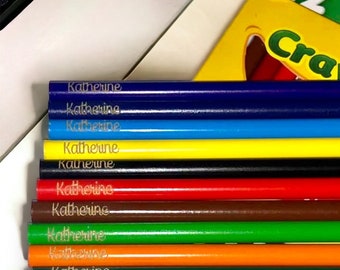 Custom Engraved Crayola Colored Pencils - Back to School Gift (Set of 12)