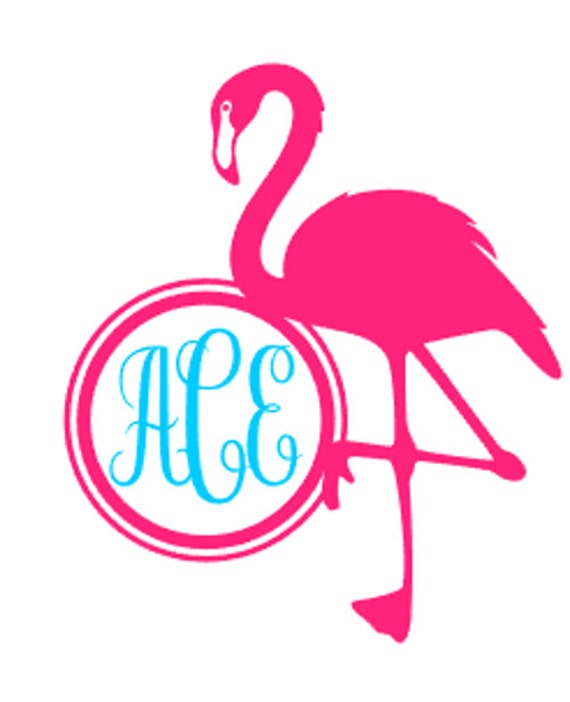 Download Flamingo Monogram Vinyl Decal Custom Car Decal Personalized | Etsy
