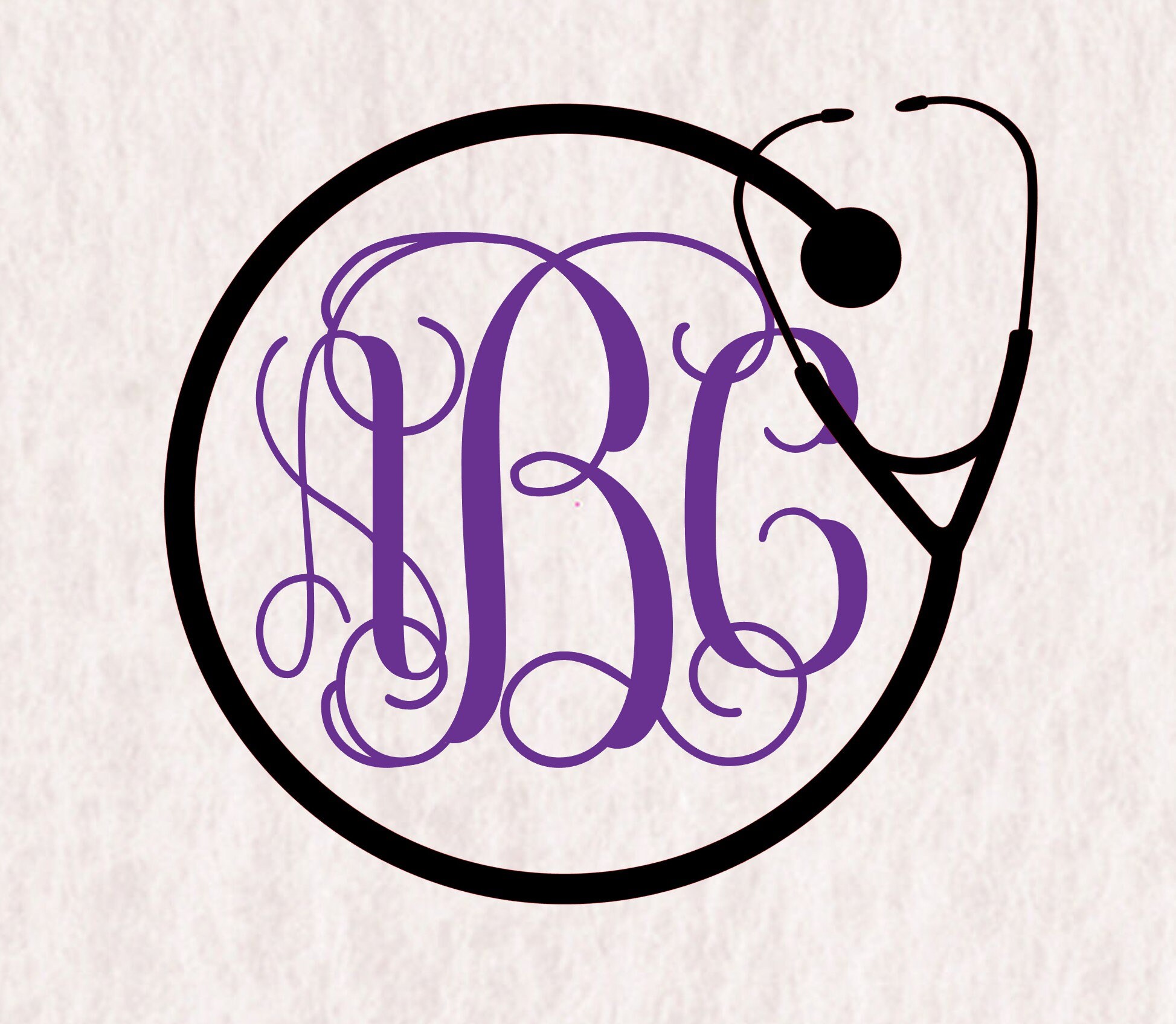 Stethoscope Decal Round Medical Monogram Vinyl Decal Etsy