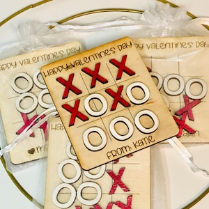 Personalized Class set of tic tac toe Valentine’s Day gift game cards