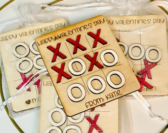 Personalized Class set of tic tac toe Valentine’s Day gift game cards