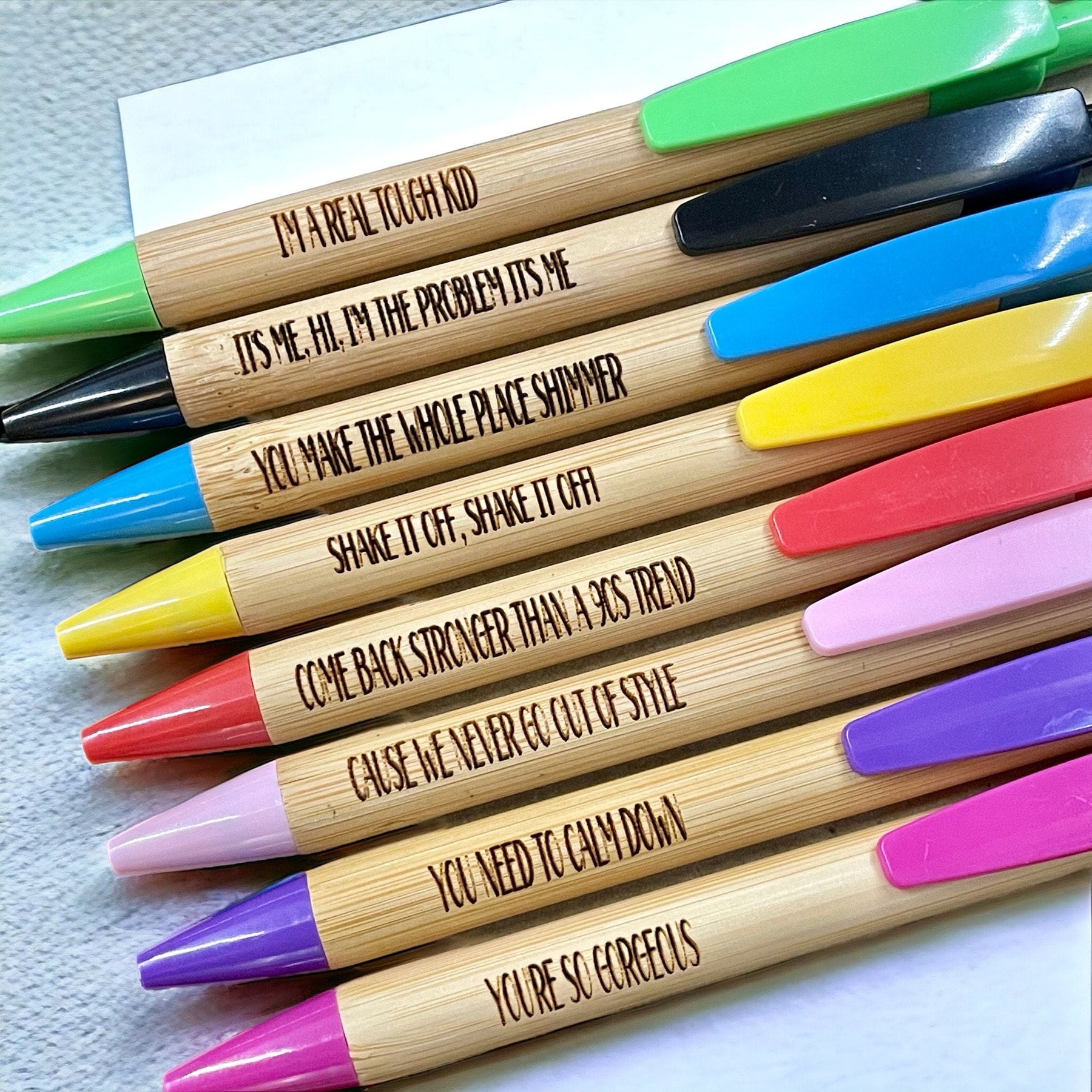 Laser Engraved Song Lyric Pencils or Ink pens for back to school - school supplies for girls, teens, women