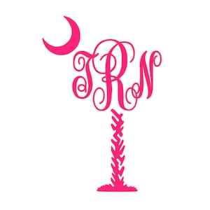 Palmetto Tree Monogram Vinyl Decal: Custom Car Decal