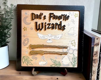 Custom 'Dad's Favorite Wizards' Engraved Sign, Father's Day Gift