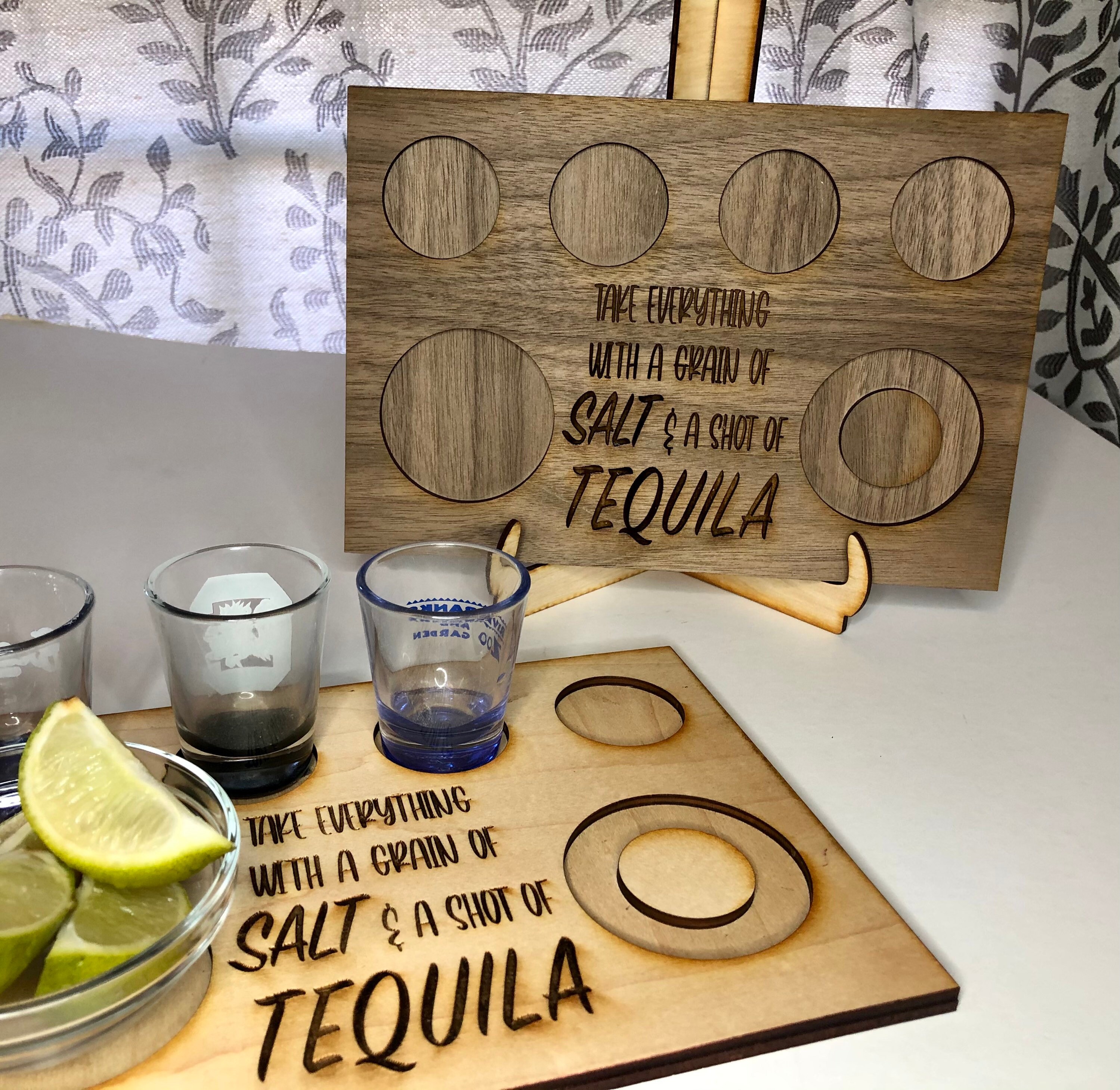 Tequila Flight Shot Glass Serving Board Tasting Board Etsy