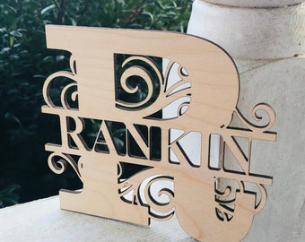 Personalized Monogram with name wooden decorative plaque