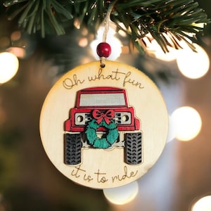 Custom Wood Off Road Truck Christmas Ornament