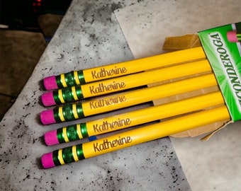 Custom Engraved Ticonderoga Pencils: Personalized Back to School Set