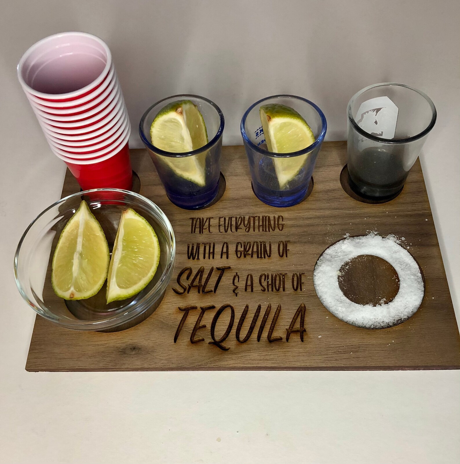 Personalized Walnut or Maple Tequila Flight Shot Glass Serving Etsy