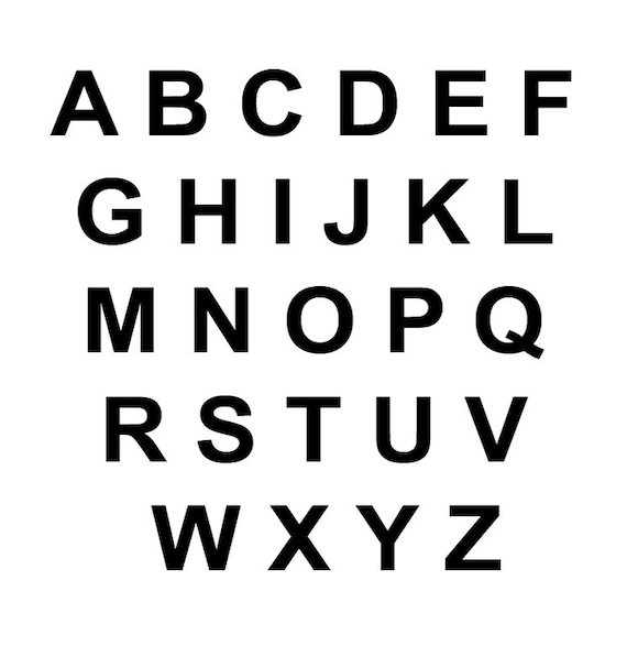 the alphabet in block letters