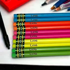 Personalized Pencils: Neon Engraved Ticonderoga #2 Pencils - Set of 10