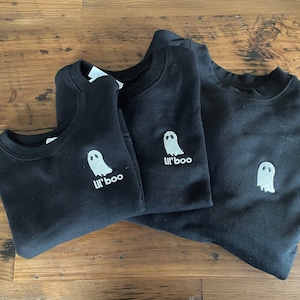 Embroidered lil’ boo Glow in the Dark Toddler Crewneck