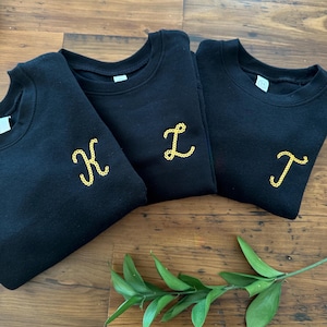 Custom Chainstitch Letter Toddler Crewneck