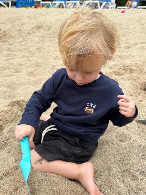 Custom Sports Icon with Initials Toddler Crewneck