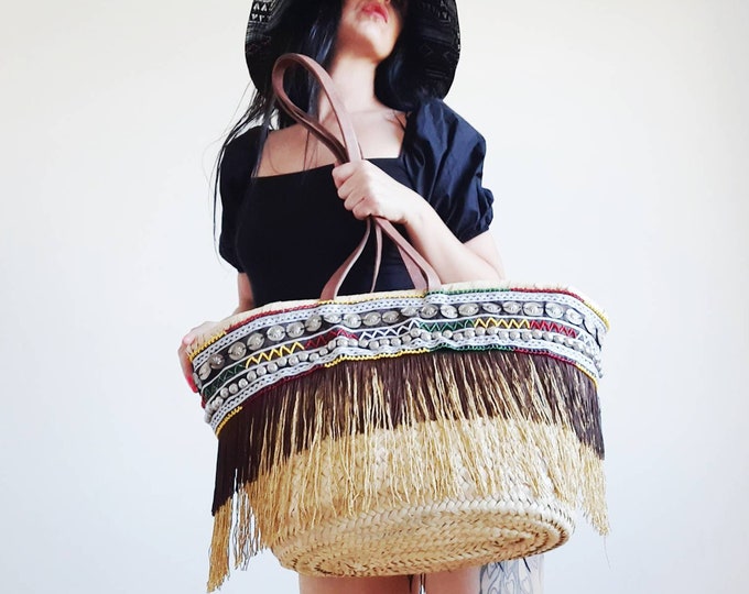 boho bag, summer bag, straw bag, ethnic bag, basket handmade, carrycot, beach bag, bag for woman, basket, Korb Handtasche, Sacs en paille