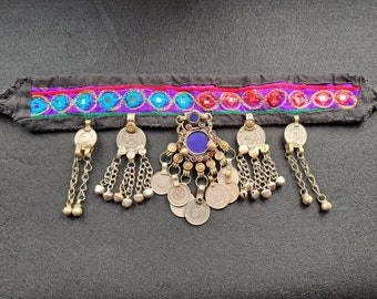 Choker, ethnic choker kuchi, kuchi choker, boho choker lilac, festival jewelry lilac, boho chic choker, kuchi jewelry, fusion bellydance, boho